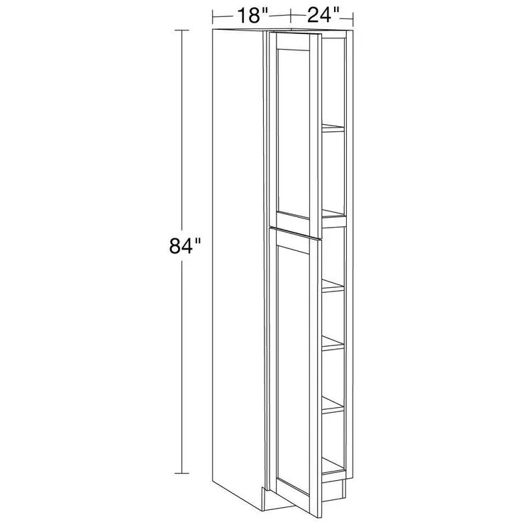 Home Decorators Collection Washington 18 in. W x 24 in. D x 84 in. H Assembled Plywood Pantry Kitchen Cabinet in Valiant Onyx with Soft Close LH, photo 3 of 5