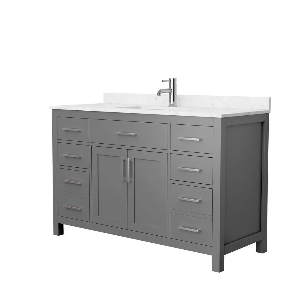Beckett 72 in. W x 22 in. D Double Bath Vanity in Dark Gray with Cultured Marble Vanity Top in White with White Basins, photo 4 of 54