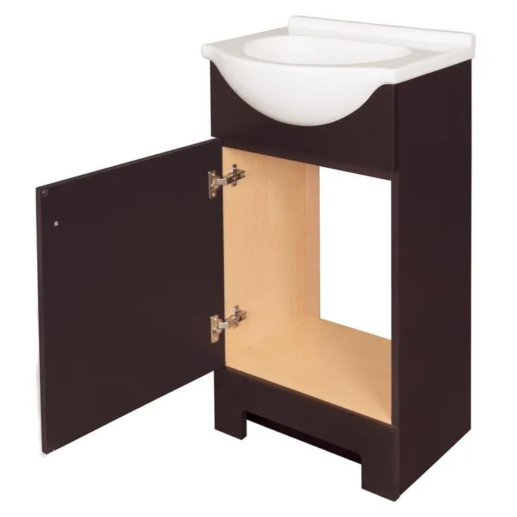 Style Selections Euro 19-in Espresso Single Sink Bathroom Vanity with White Cultured Marble Top, photo 8 of 10