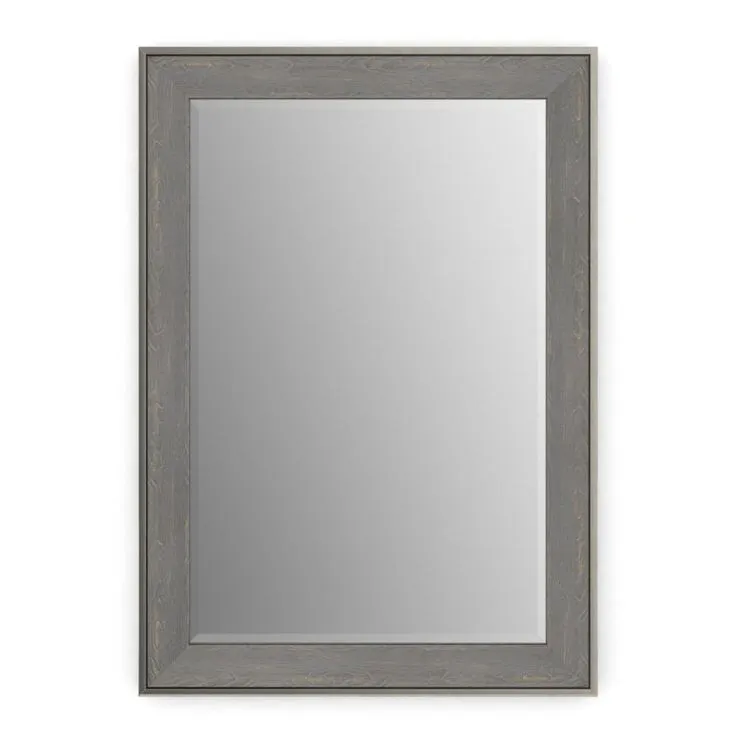 28 in. W x 36 in. H (M1) Framed Rectangular Deluxe Glass Bathroom Vanity Mirror in Matte White, photo 6 of 12