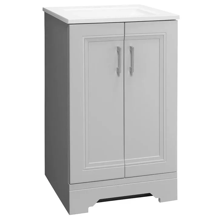 Willowridge 18-1/2 in. W Bath Vanity in Dove Gray with Cultured Marble Vanity Top in White with White Sink, photo 6 of 9
