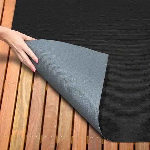 Indoor/Outdoor Carpet with Rubber Marine Backing - Black - Several Sizes Available - Carpet Flooring for Patio
