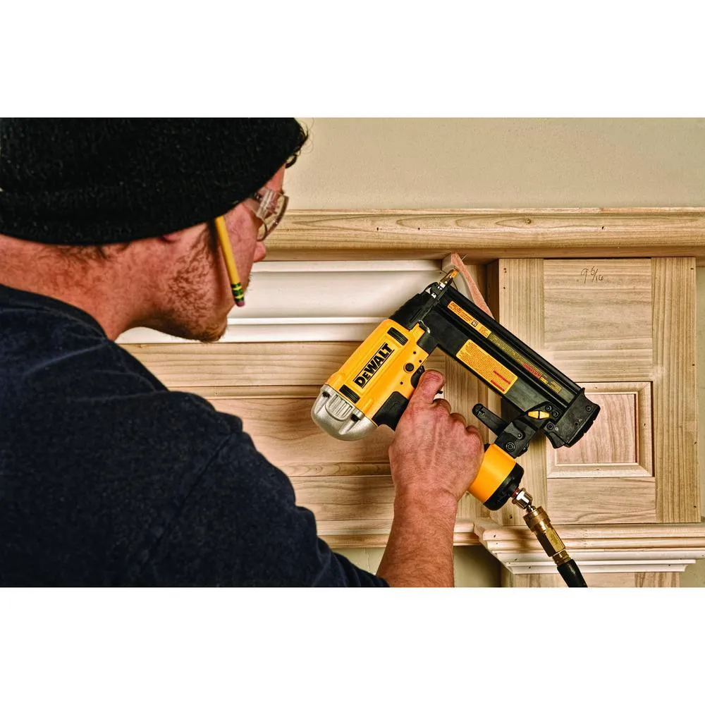 DEWALT 18-Gauge Pneumatic Brad Nailer with Bonus 50 ft. x 1/4 in. Air Hose, photo 4 of 11