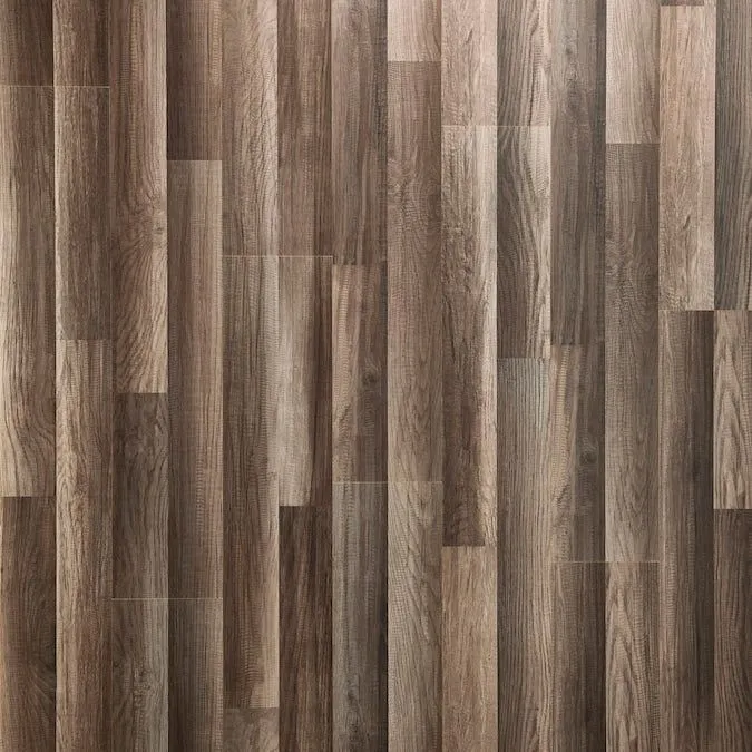 Style Selections Aged Gray Oak 8-mm T x 7-in W x 50-in L Wood Plank Laminate Flooring (21.44-sq ft / Carton), photo 3 of 9