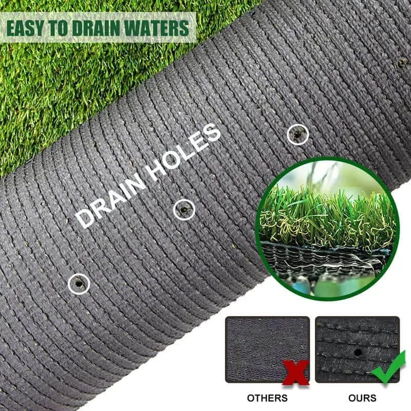 LITA Premium Deluxe 1.38 in. Pile Height 13 ft. W x Cut to Length Green Artificial Grass Turf, photo 3 of 7