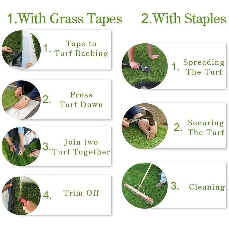 LITA Premium Deluxe 1.38 in. Pile Height 13 ft. W x Cut to Length Green Artificial Grass Turf, photo 7 of 7