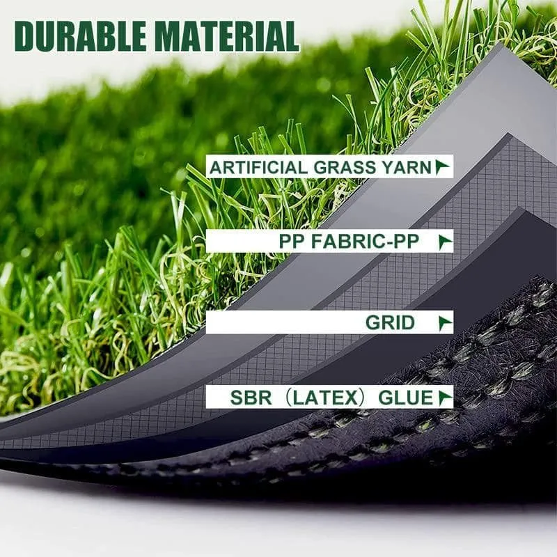 LITA Premium Deluxe 1.38 in. Pile Height 13 ft. W x Cut to Length Green Artificial Grass Turf, photo 2 of 7