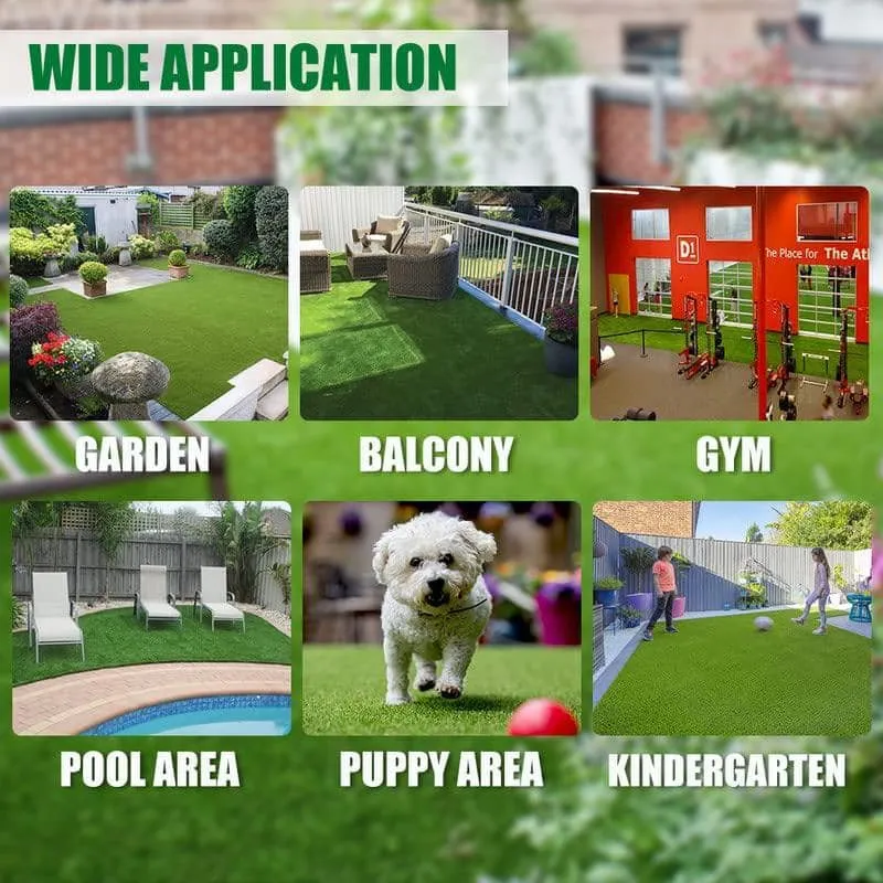 LITA Premium Deluxe 1.38 in. Pile Height 13 ft. W x Cut to Length Green Artificial Grass Turf, photo 6 of 7