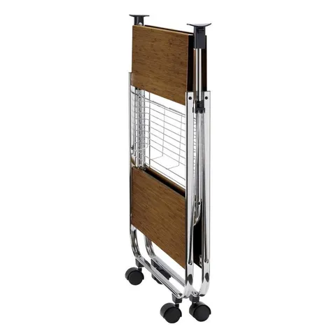 Brown Metal Base with MDF Top Kitchen Cart (26.8 × 16 × 27.6 in)