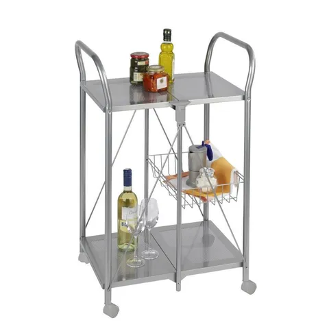 Stainless Steel Metal Base with Stainless Steel Top Kitchen Cart