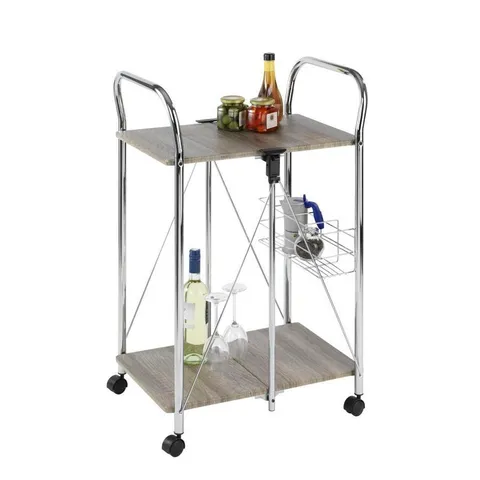 Brown Metal Base with MDF Top Kitchen Cart (22.2 × 17.3 × 35.6 in)