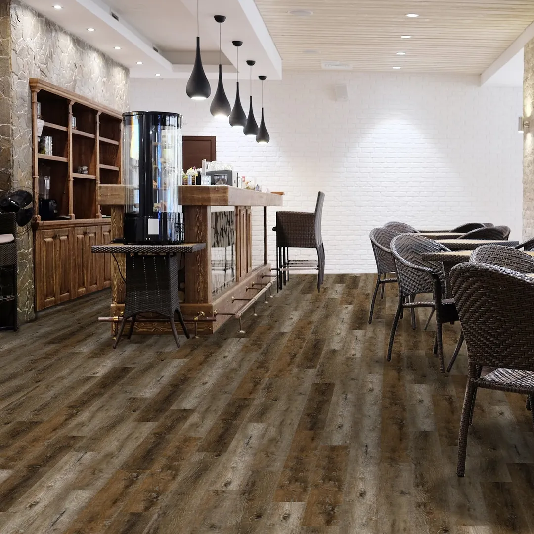 Lucida USA Gluecore Ombre Brown 22-mil x 7-3/32-in W x 48-in L Waterproof Glue Down Luxury Vinyl Plank Flooring (40-sq ft/ Carton), photo 13 of 16