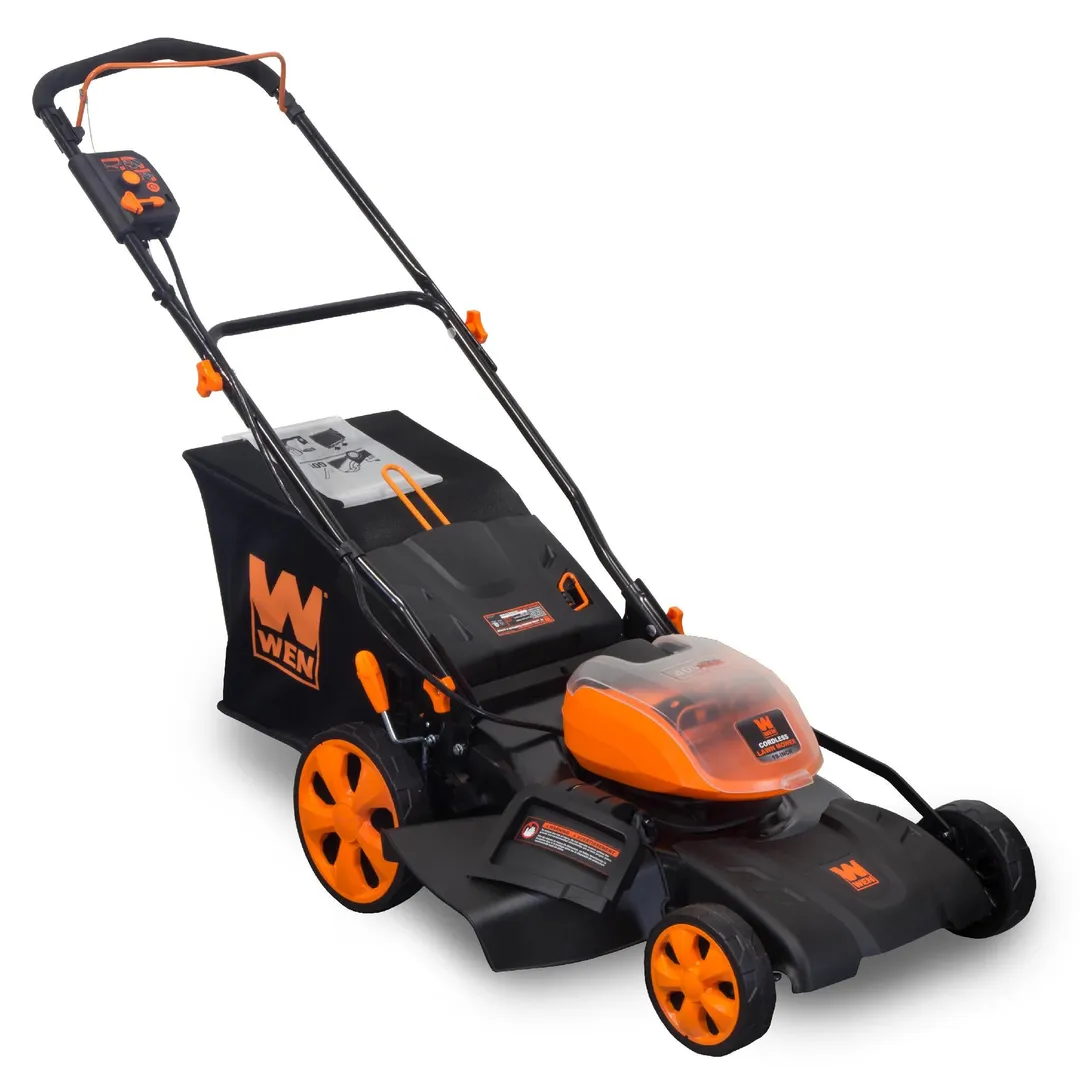 WEN 19 in. 40V Max Lithium-Ion Cordless 3-in-1 Push Lawn Mower with Two Batteries and Charger, photo 2 of 7
