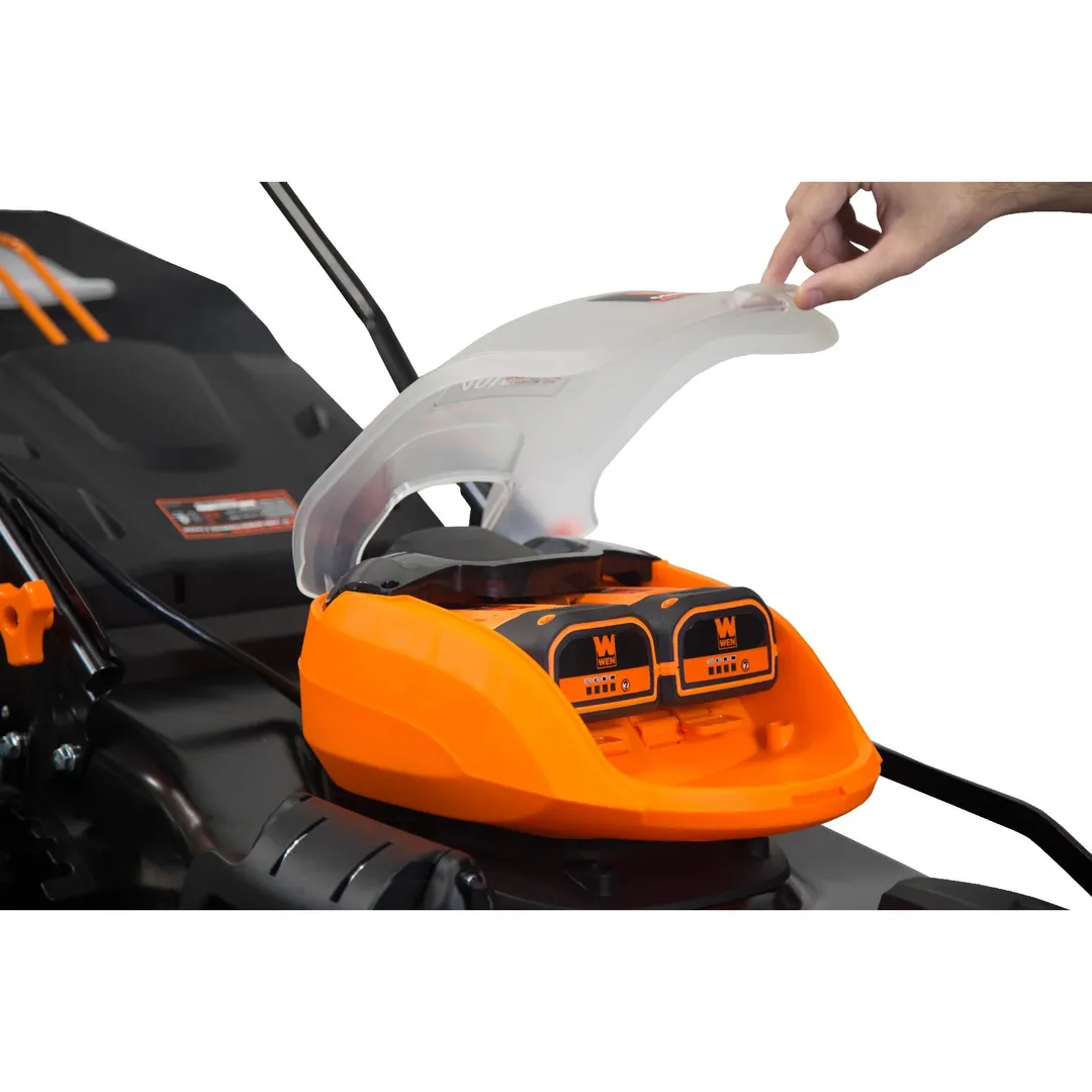 WEN 21 in. 40V Max Lithium-Ion Cordless 3-in-1 Walk-Behind Push Lawn Mower with 16-Gal Bag, Two Batteries & Charger, photo 5 of 8