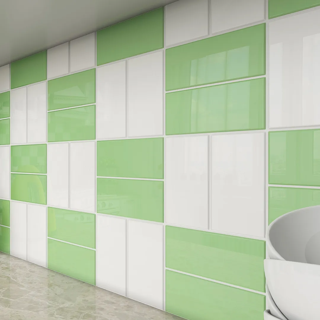 Giorbello Classic Premium Powder Room Green 3-in x 6-in Glossy Glass Subway Wall Tile (5-sq. ft/ Carton), photo 3 of 7