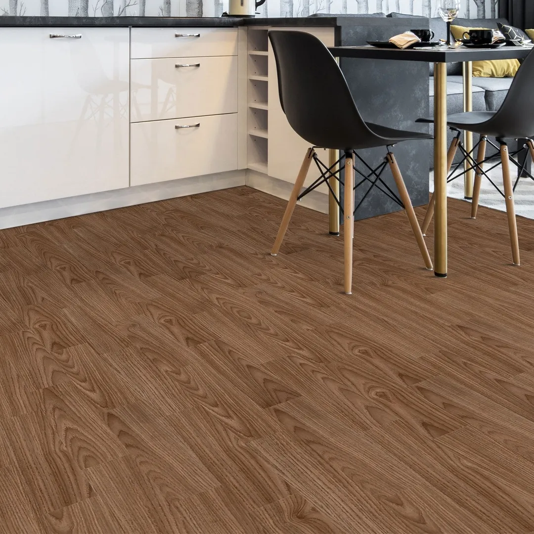Lucida USA Basecore Almond Brown 12-mil x 6-in W x 36-in L Waterproof Peel and Stick Vinyl Plank Flooring (54-sq ft/ Carton), photo 7 of 10