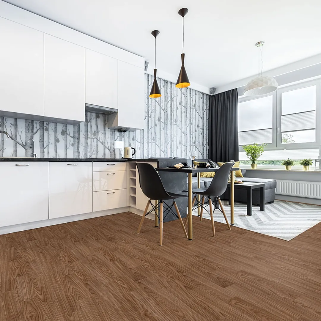 Lucida USA Basecore Almond Brown 12-mil x 6-in W x 36-in L Waterproof Peel and Stick Vinyl Plank Flooring (54-sq ft/ Carton), photo 6 of 10