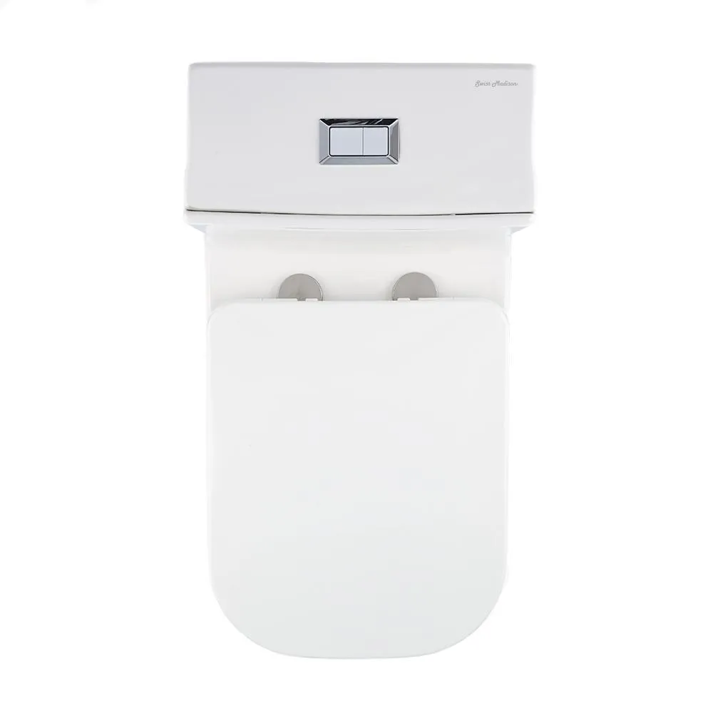 Concorde 1-Piece 0.8/1.28 GPF Dual Flush Square Elongated Toilet in White, photo 8 of 15