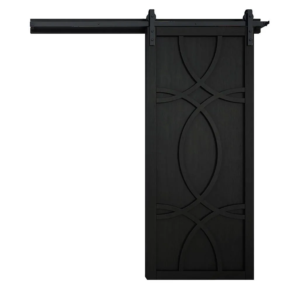 VeryCustom 42 in. x 84 in. Hollywood Bright White Wood Sliding Barn Door with Hardware Kit, photo 11 of 28
