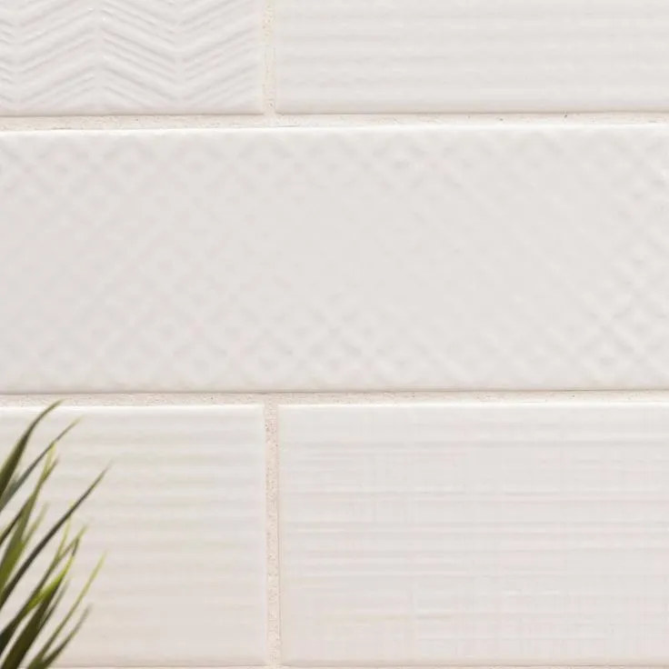 MSI Citylights Pure 3D Mix 12 in. x 4 in. Glossy Ceramic White Textured Subway Tile (9.9 sq. ft. / case), photo 3 of 7