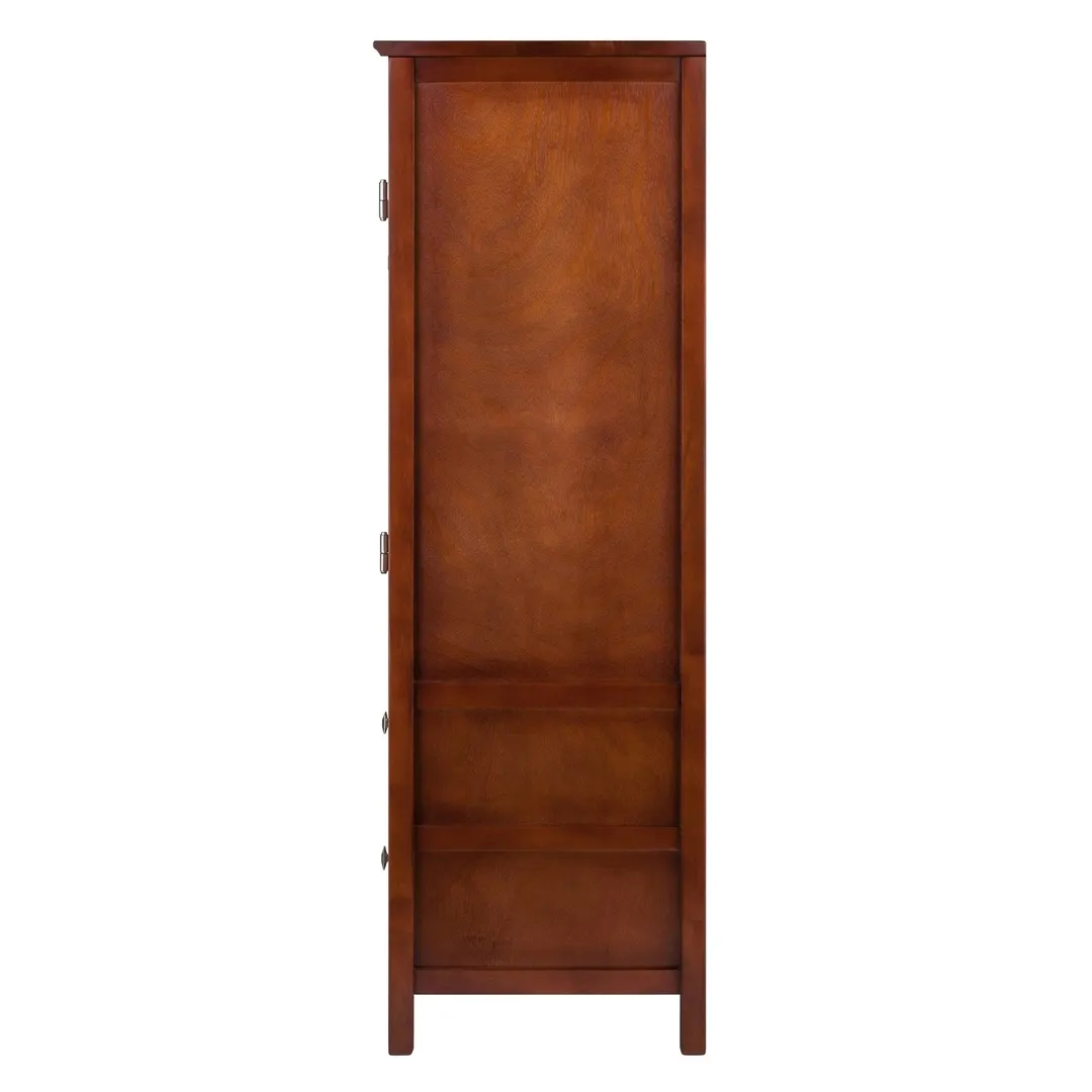Winsome Wood Brooke Transitional Walnut Wood Curio Cabinet with 2 Drawers and 1 Door, photo 3 of 10