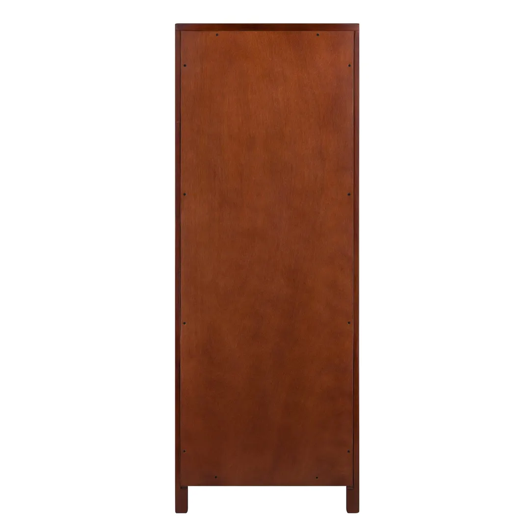 Winsome Wood Brooke Transitional Walnut Wood Curio Cabinet with 2 Drawers and 1 Door, photo 4 of 10