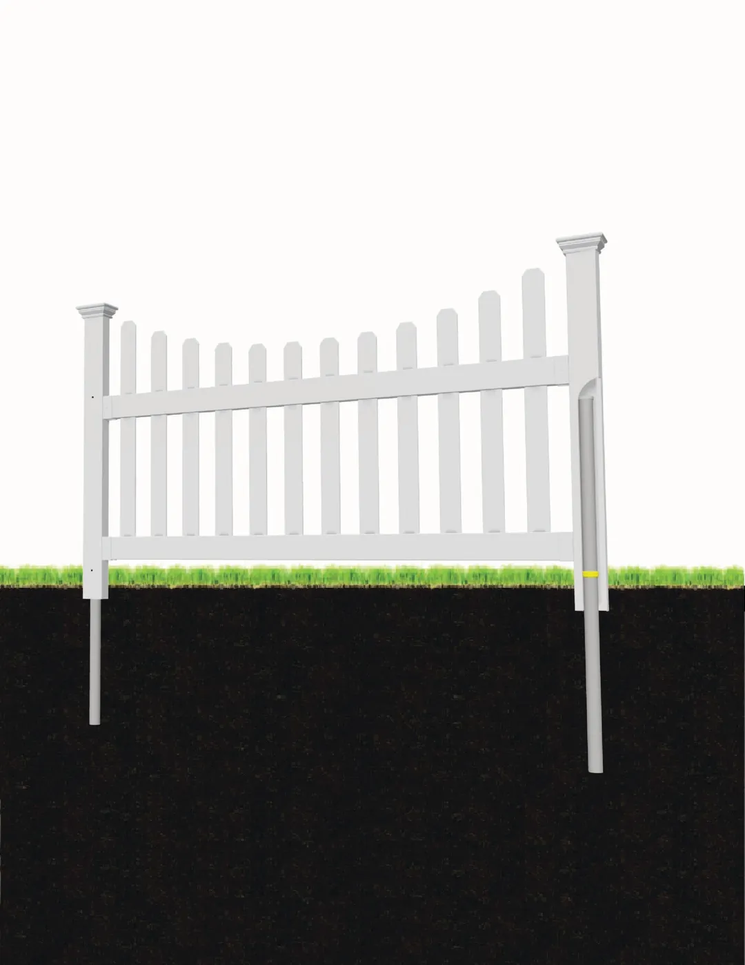 Zippity Outdoor Products All American 3.5-ft H x 6-ft W White Privacy Vinyl Scallop Fence Panel (Unassembled), photo 6 of 8