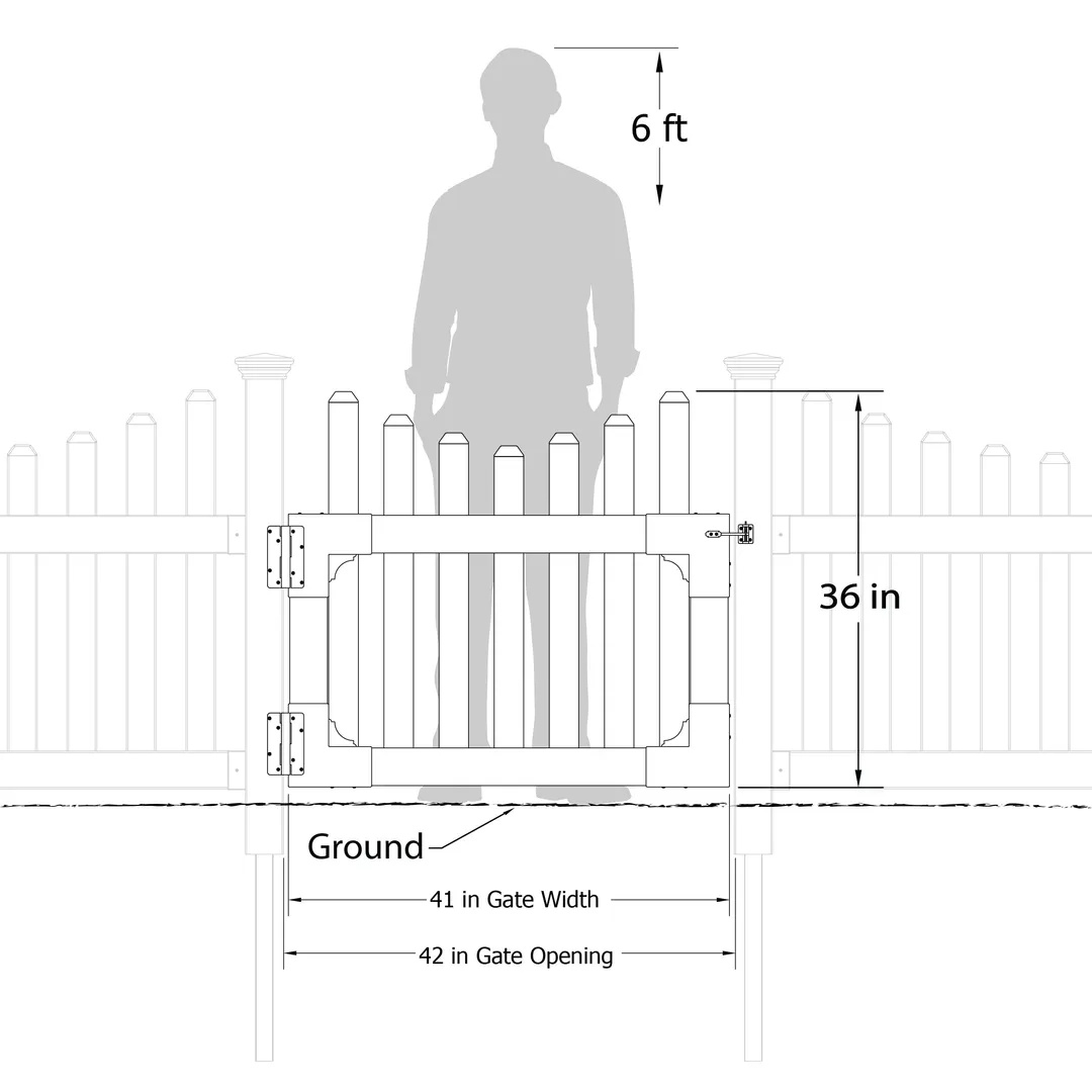 Zippity Outdoor Products All American 3-ft H x 3.5-ft W White Vinyl Scallop Fence Gate Kit (Unassembled), photo 5 of 7