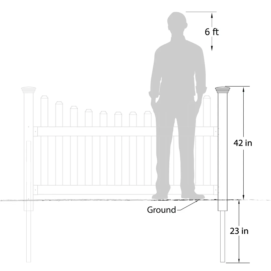Zippity Outdoor Products All American 3.5-ft H x 3.5-in W White Vinyl Scallop Universal Fence Post No Dig (Unassembled), photo 2 of 6