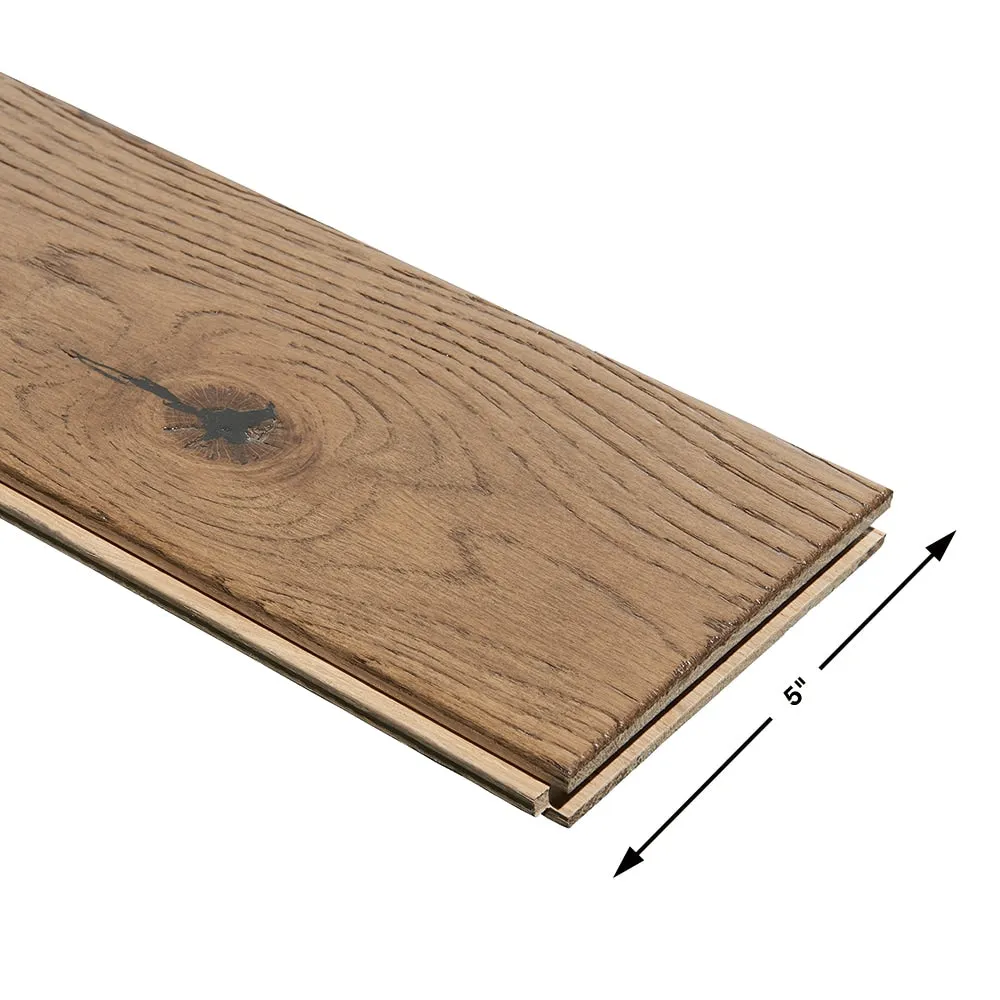 Villa Barcelona Ascent French oak 3/4-in T x 5-in W Water Resistant Wirebrushed Solid Hardwood Flooring ( 22.6-sq ft / Carton ), photo 4 of 7