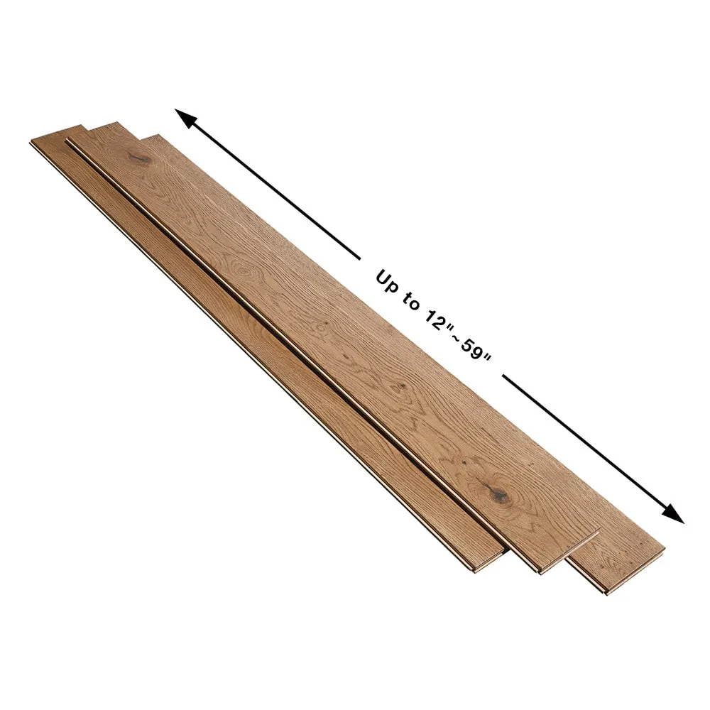 Villa Barcelona Ascent French oak 3/4-in T x 5-in W Water Resistant Wirebrushed Solid Hardwood Flooring ( 22.6-sq ft / Carton ), photo 5 of 7