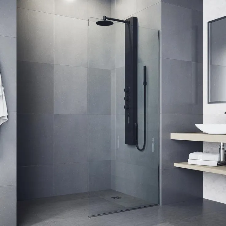 Elling-Ton 59 in. 4-Jet High Pressure Shower System with Fixed Rainhead and Handheld Dual Shower in Matte Black, photo 4 of 9