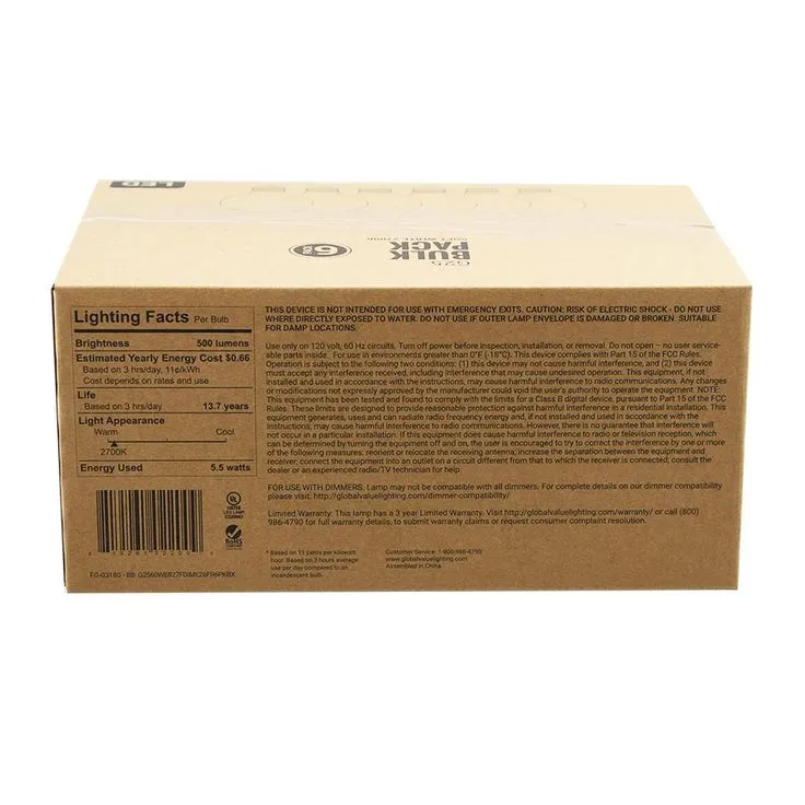 60-Watt Equivalent G25 Globe Vanity Frosted Glass Vintage Edison Filament Dimmable LED Light Bulb Soft White (6-Pack), photo 4 of 12