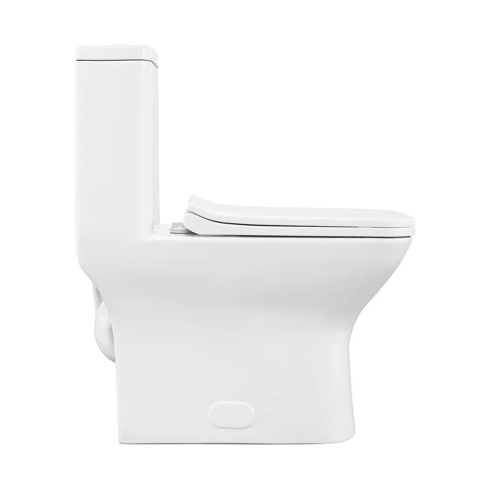 Swiss Madison Carre 1-Piece 0.8/1.28 GPF Dual Flush Square Toilet in White, Seat Included, photo 7 of 13