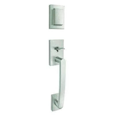 Italian Collection Visconti Single Cylinder Black Door Handleset with Artino Interior