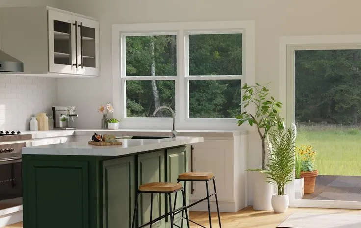 RELIABILT 150 Series New Construction 35-1/2-in x 61-1/2-in x 3-1/4-in Jamb White Vinyl Dual-pane Single Hung Window Half Screen Included, photo 3 of 8