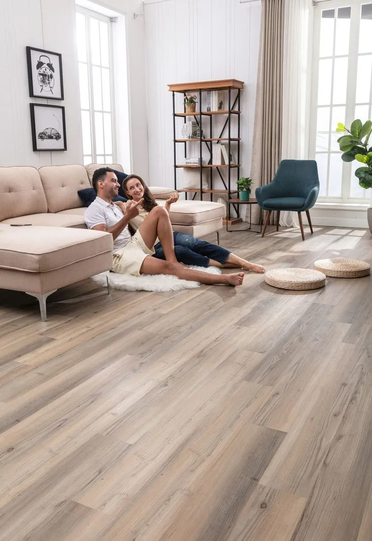 Style Selections Countrywide Brown 6-mil x 6-in W x 48-in L Water Resistant Interlocking Luxury Vinyl Plank Flooring, photo 5 of 8