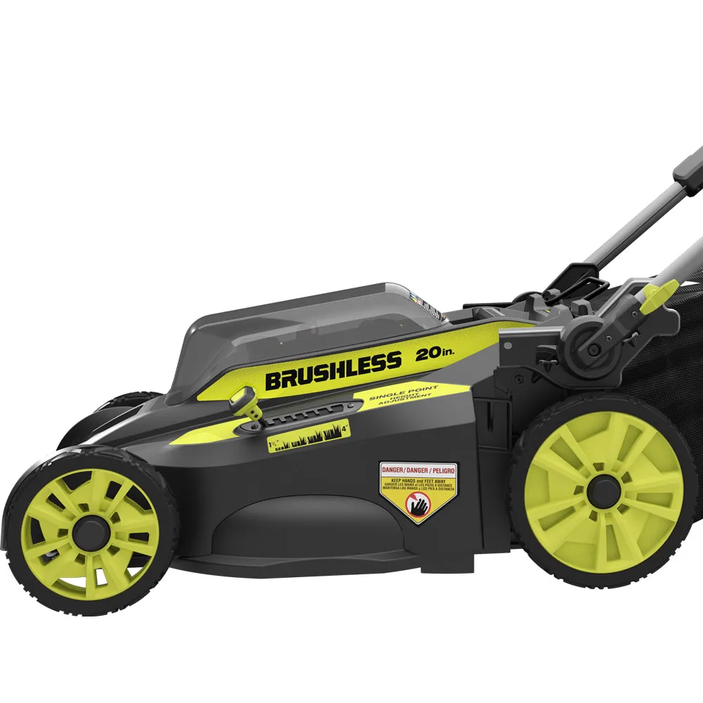 RYOBI 20 in. 40-Volt Brushless Lithium-Ion Cordless Smart TREK Self-Propelled Walk Behind Mower with 6.0Ah Battery and Charger, photo 5 of 8