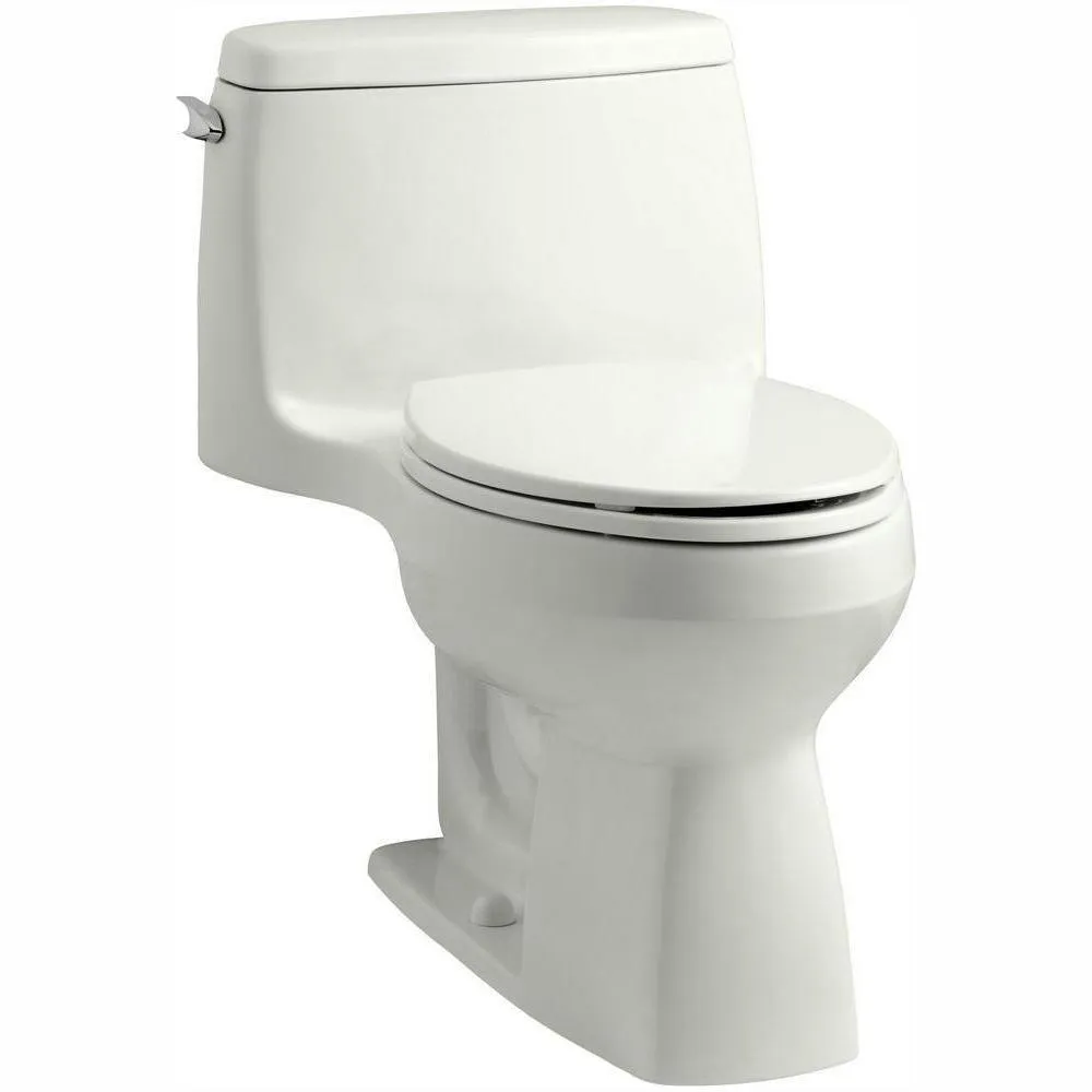 Santa Rosa Comfort Height 1-Piece 1.28 GPF Single Flush Compact Elongated Toilet with AquaPiston Flush in White, photo 18 of 21