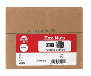 5/8 Zinc-Plated Steel USS Hex Nut, 341-Pack