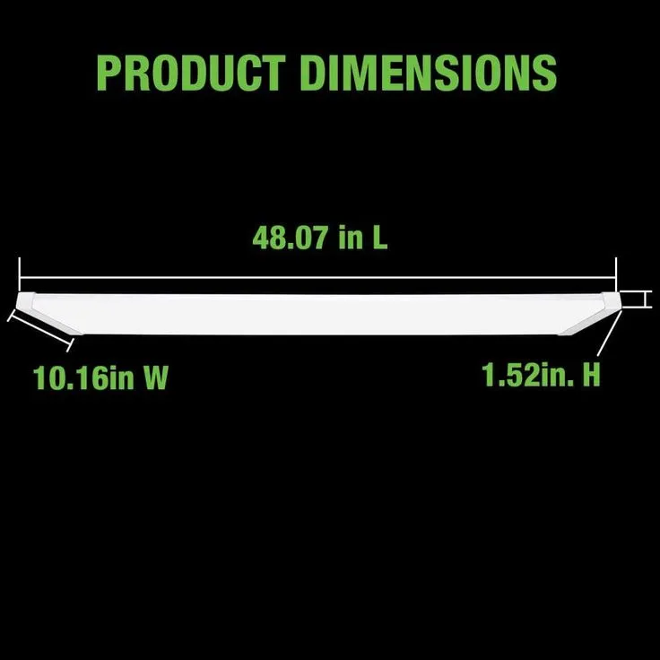 Commercial Electric 48 in. x 10 in. 4200 Lumens White End Caps Integrated LED Panel Light Selectable CCT Kitchen Lighting, photo 11 of 11