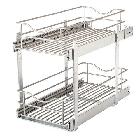 11.56 × 19.25 in 2-Tier Pull Out Metal Baskets & Organizers