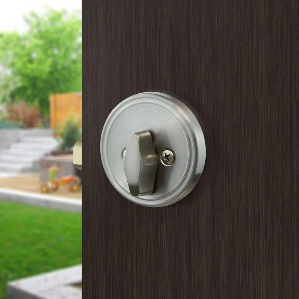 Single Cylinder Satin Stainless-Steel Deadbolt, photo 2 of 3