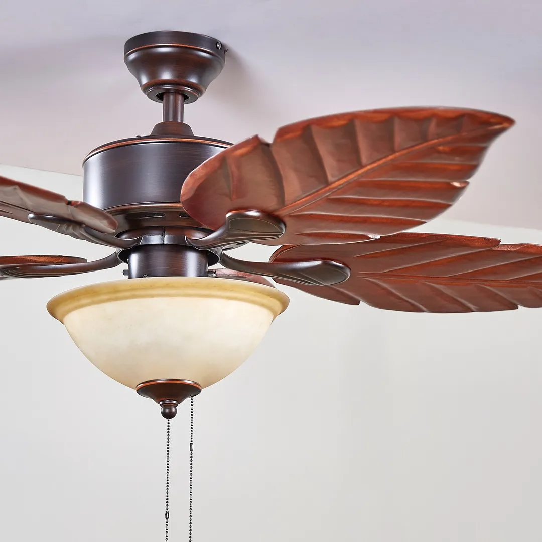 Harbor Breeze St Kitts 52-in Oil Rubbed Bronze LED Indoor/Outdoor Ceiling Fan with Light, 5 Hand-Carved Blades, photo 11 of 14