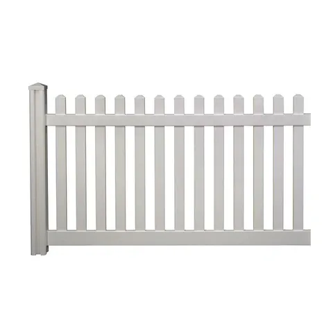 WamBam 4 × 7 ft White Vinyl Picket Fence Panel