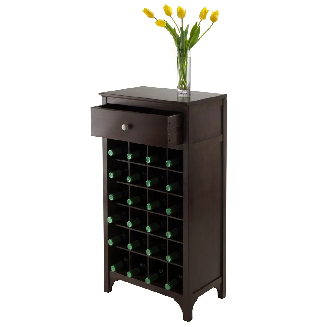 Winsome Wood 24-Bottle Espresso Wood Wine Cabinet, photo 6 of 9