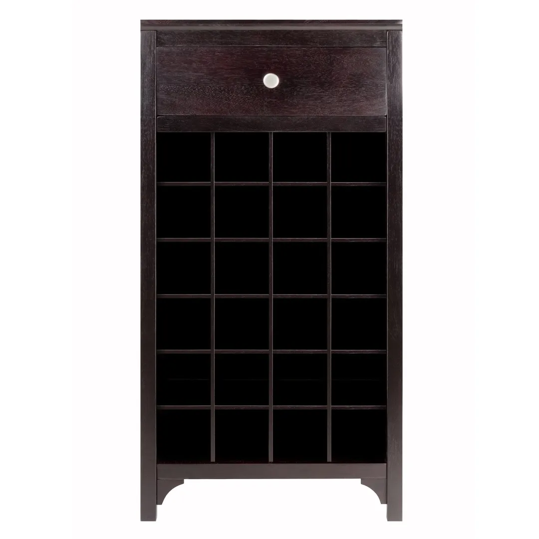 Winsome Wood 24-Bottle Espresso Wood Wine Cabinet, photo 2 of 9
