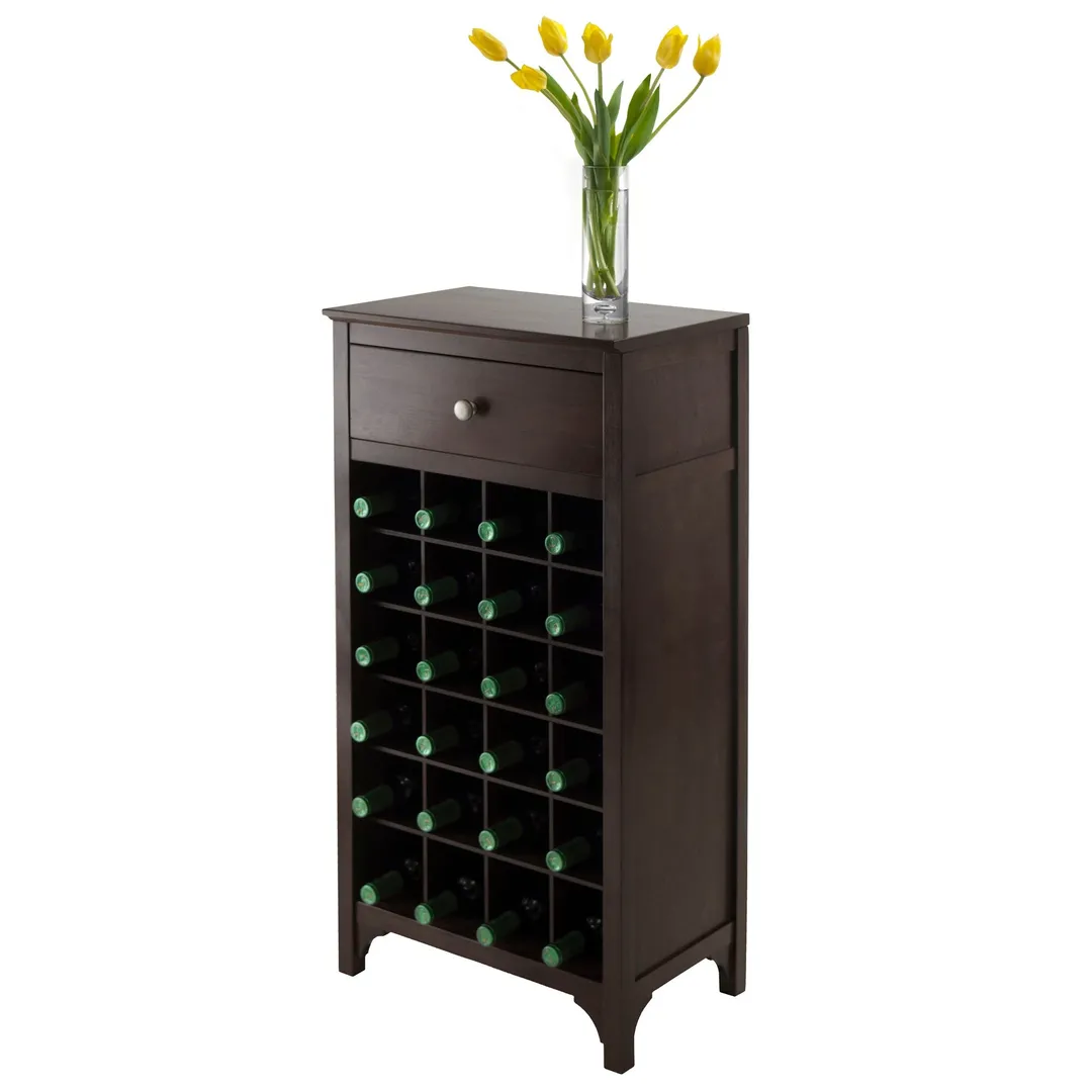 Winsome Wood 24-Bottle Espresso Wood Wine Cabinet, photo 5 of 9