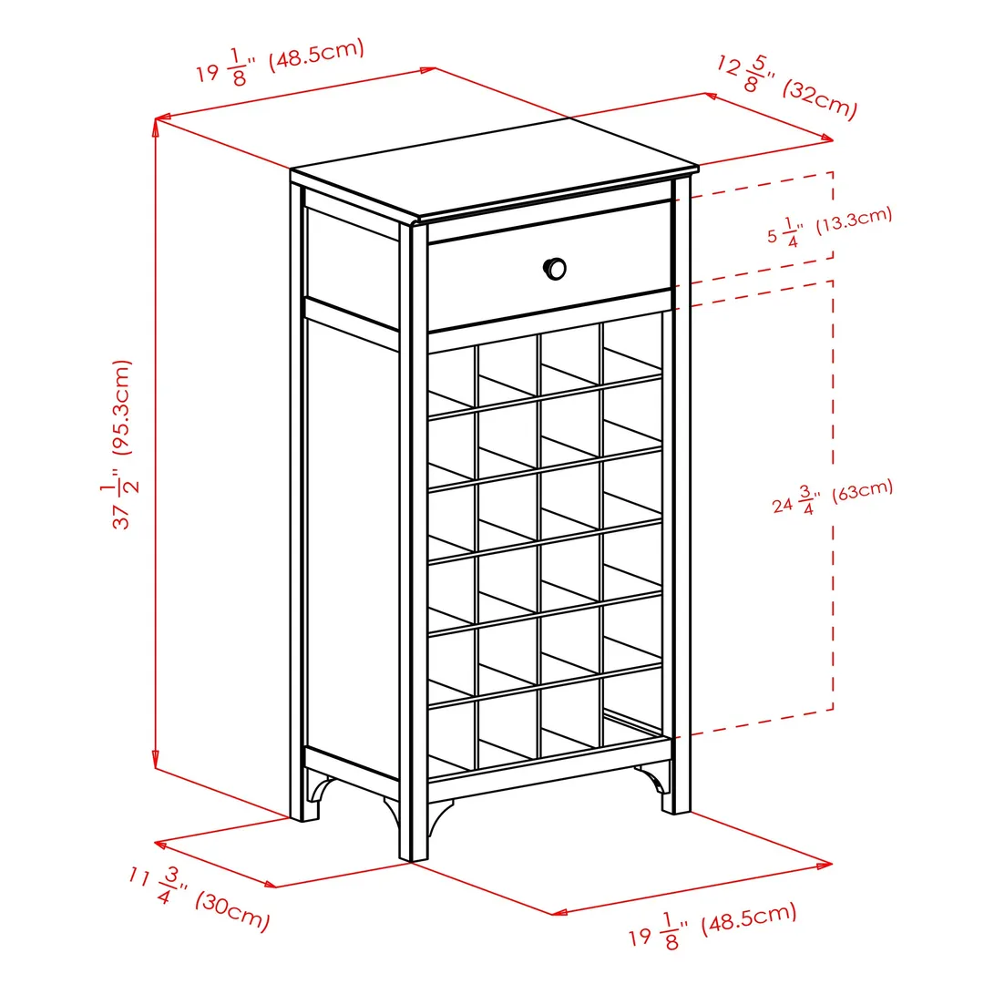 Winsome Wood 24-Bottle Espresso Wood Wine Cabinet, photo 8 of 9