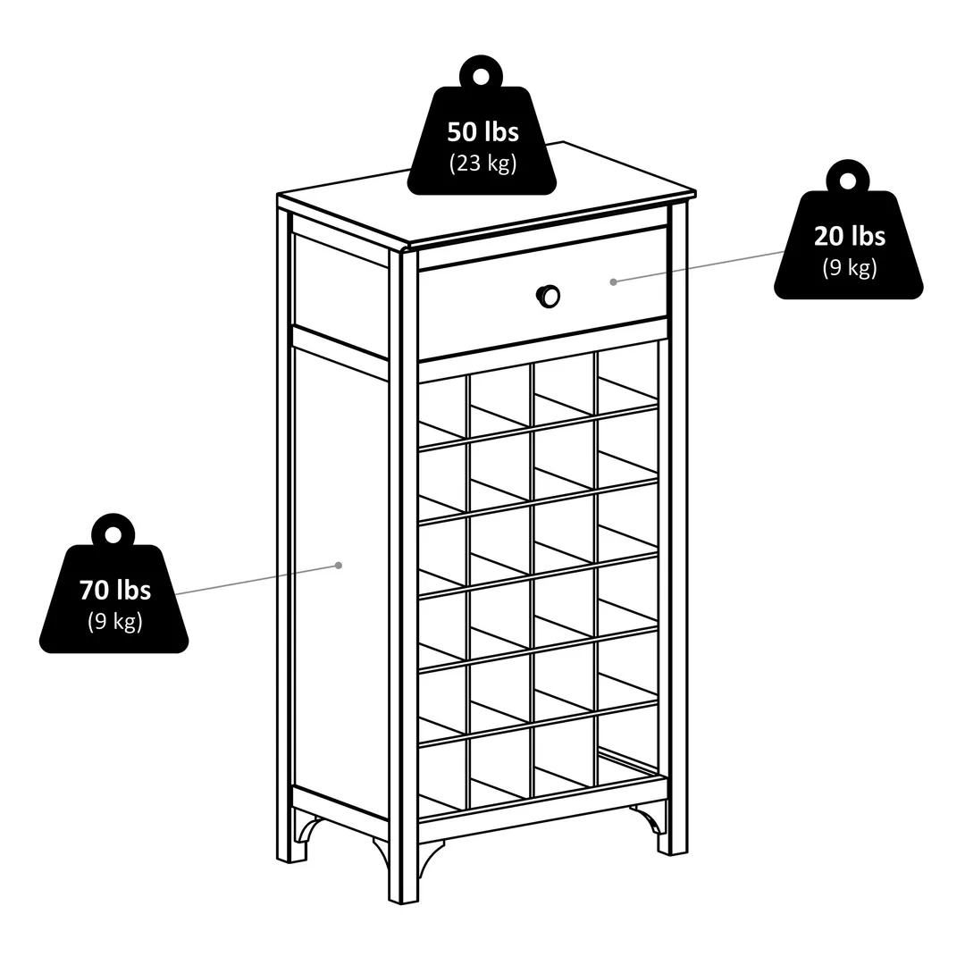 Winsome Wood 24-Bottle Espresso Wood Wine Cabinet, photo 9 of 9